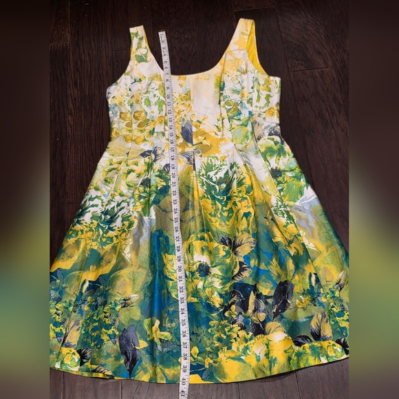 Nine West Floral Sleeveless Pleated  A-Line Midi Dress- Size 16 - Picture 10 of 12